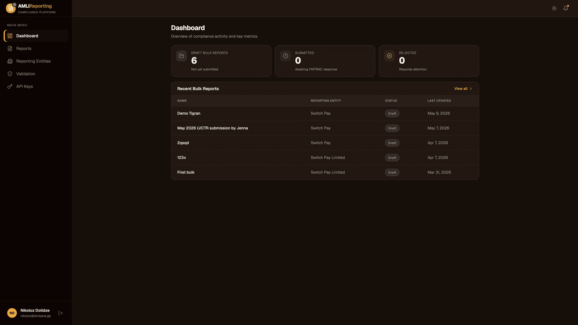 AMLI Reporting screenshot 4